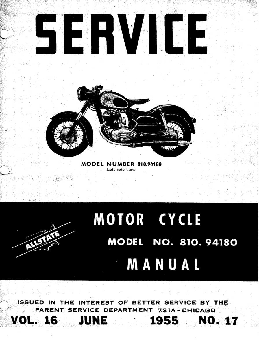 Allstate 250 June 1955 Service Manual
