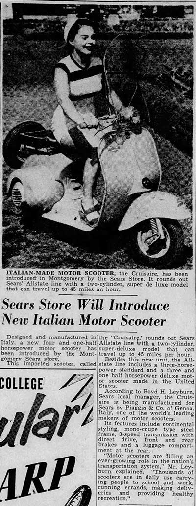 Sears Store Will Introduce New Italian Scooter