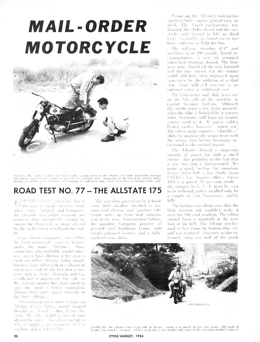 Allstate 175 Road Test No. 77 Article
