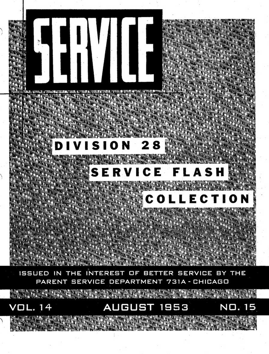 August 1953 Service Flash Manual August 1953 Service Flash Manual