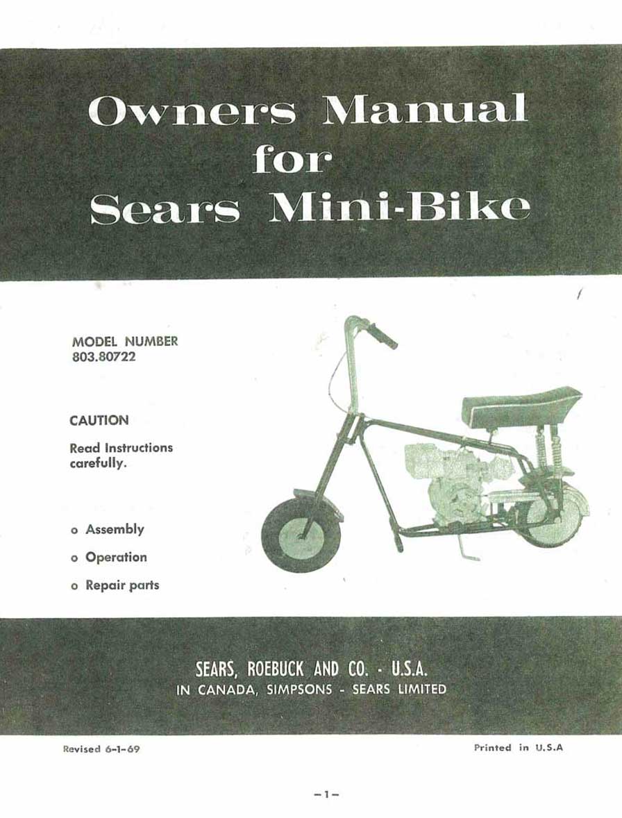 Sears Mini-Bike Owners Manual