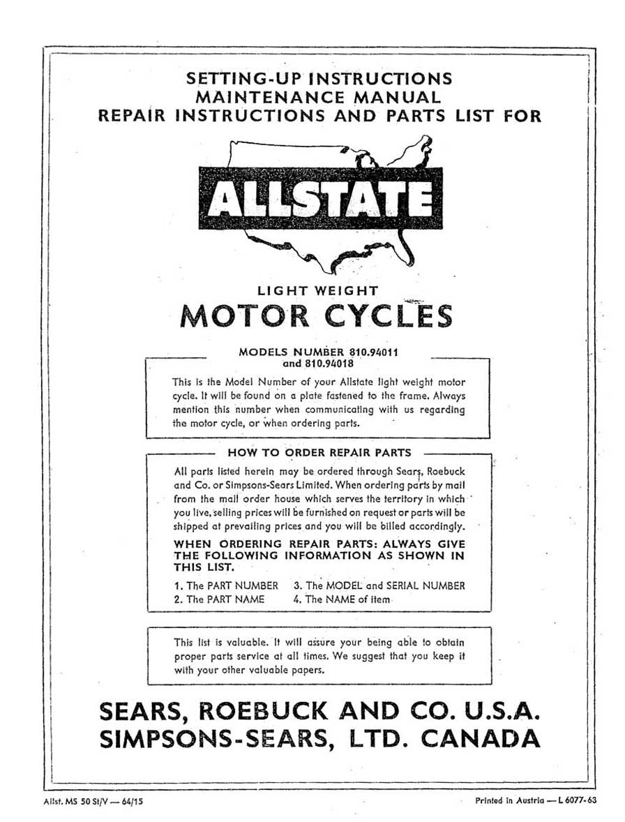 Setting-Up, Maintenance, Repair and Parts List Manual Setting-Up, Maintenance, Repair and Parts List Manual