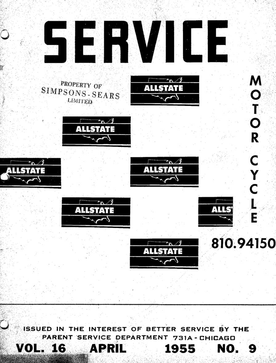 Allstate 125 April 1955 Service Manual