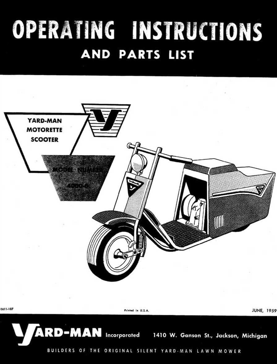 Yard-Man Motorette Operating Instructions and Parts List